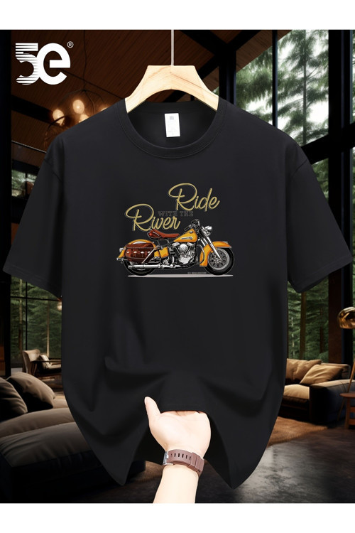 Unisex Ride River Baskılı Tasarım Tshirt