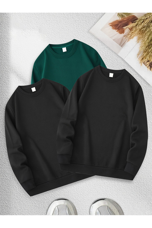 3'lu Paket Bej Gri Siyah Oversize Sweatshirt