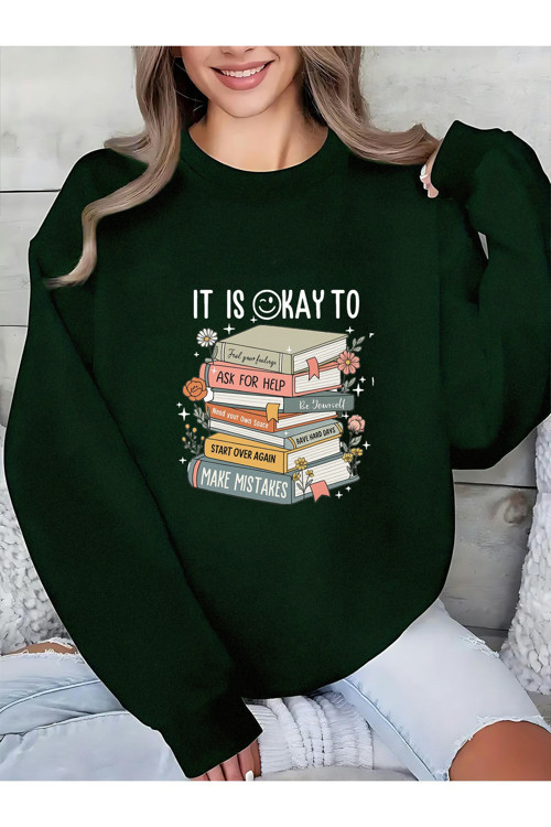 Unisex It Is Okay To Baskılı Oversize Sweatshirt