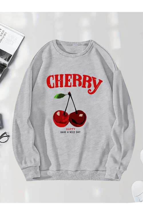 Unisex HappyCherry Tasarım Basklı Sweatshirt