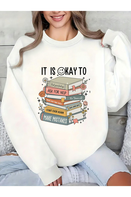 Unisex It Is Okay To Baskılı Oversize Sweatshirt