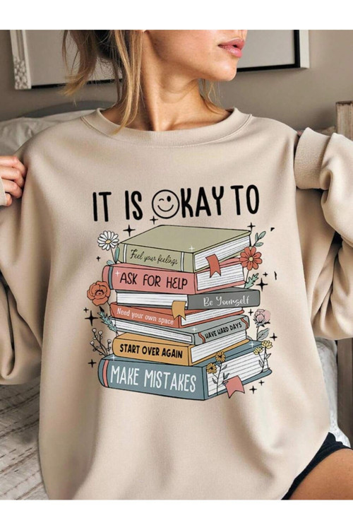 Unisex It Is Okay To Baskılı Oversize Sweatshirt