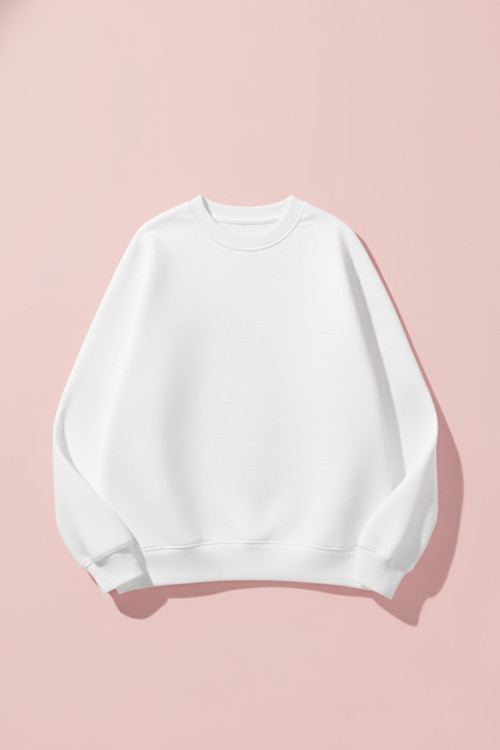 Unisex Yumuşak Dokulu Düz 3 İplik Oversize Sıfır Yaka Sweatshirt – Sade ve Modern Görünüm