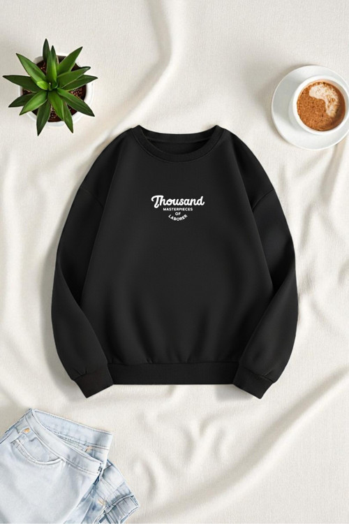 Unisex Thousand Baskılı Oversize Sweatshirt