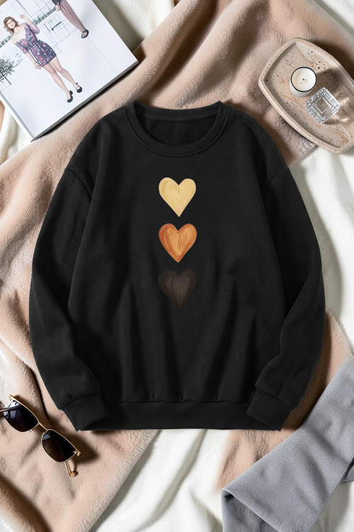 Unisex Sirali Kalpler Baskılı Tasarım Oversize Sweatshirt