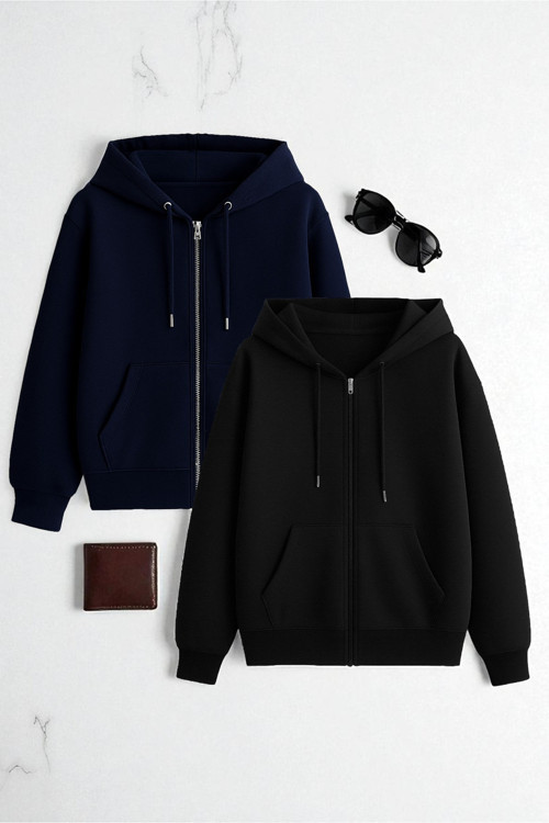 2'li Paket Fermuarlı Mevsimlik Sweatshirt