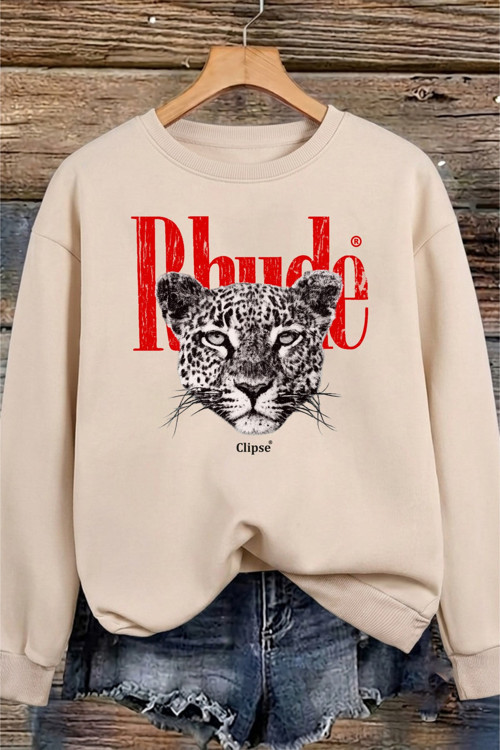Unisex Baskılı Bisiklet Yaka Sweatshirt