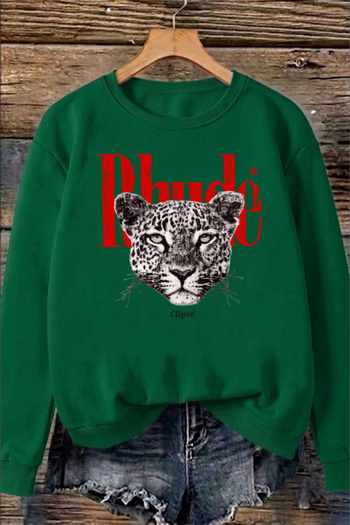 Unisex Baskılı Bisiklet Yaka Sweatshirt