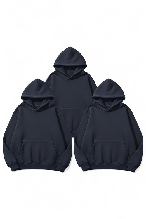 Unisex Beyaz & Beyaz 2'li Düz Fırsat Paket 3 İplik Oversize Sweatshirt