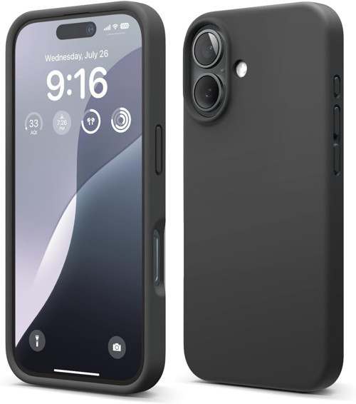 iPhone 16 Uyumlu Özel İpeksi Dokunuş Hissi Veren İçi Yumuşak Kadife Lansman Silikon Kılıf Kapak (Siyah)
