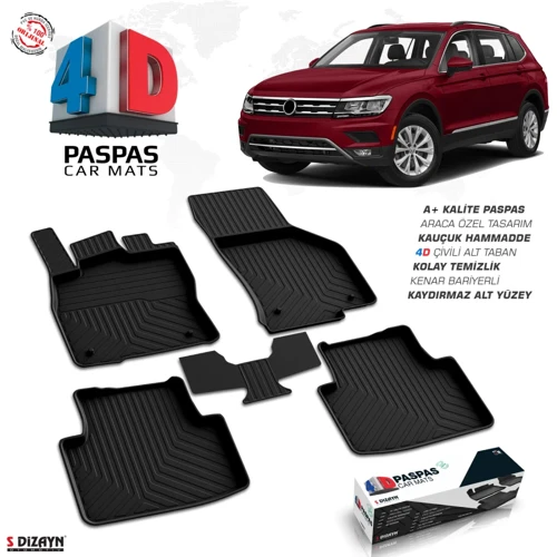 VW Tiguan 4D Havuzlu Paspas 2016-2024 A+Kalite