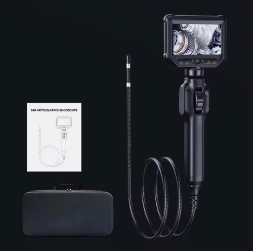 HGRPRO Endoskop Yılan Kamera 6mm İnce Uç 1m Kablo Su Geçirmez 4.3 Inc IPS Ekran 360 Derece Oynar Başlık