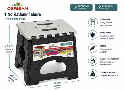 1 No Katlanır Tabure – Küçük Boy 27×30×30 cm