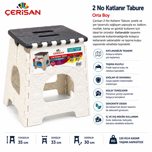 Katlanır Tabure – 35×33×30 cm