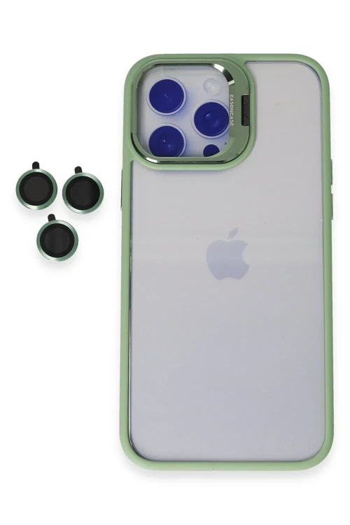 Apple iPhone 14 Pro Max Kılıf Roblox Lens Standlı Kapak - Yeşil