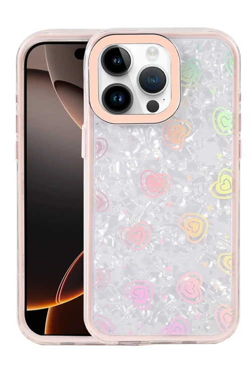 Apple iPhone 15 Pro Max Lumi Desenli Kapak - Pembe