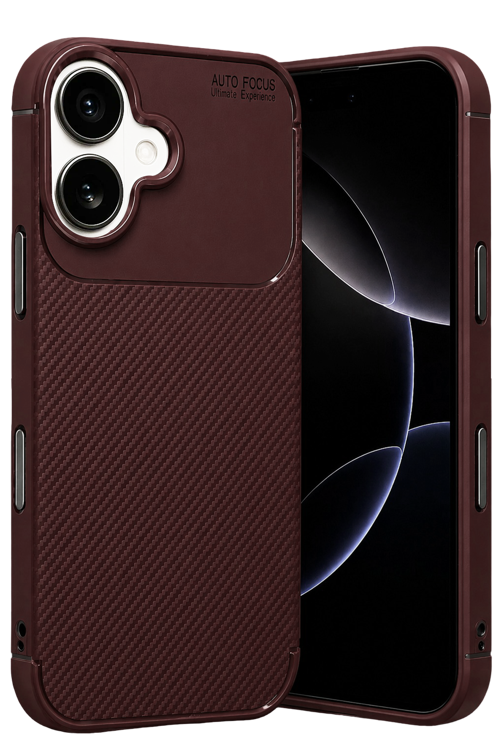 Apple iPhone 17 Auto Focus Karbon Kapak - Bordo