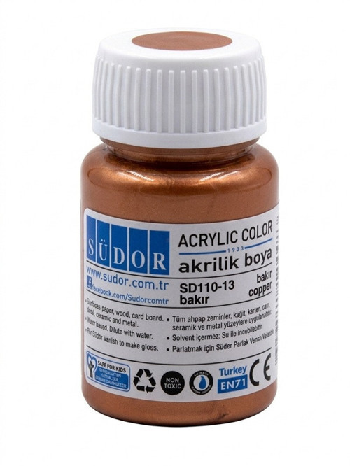 Metalik Akrilik Boya 40ml Bakır - 3 adet