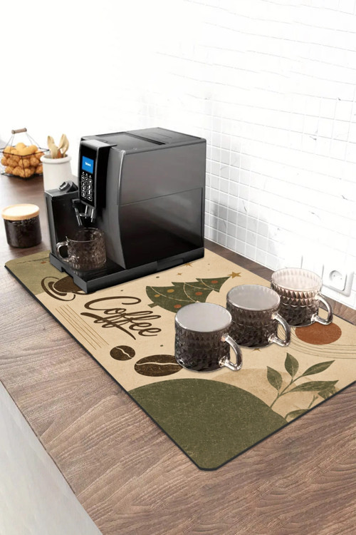 Barista Kahve Barı Matı 40x90cm Espresso Makinesi Çaycı Altlığı Noel Kahvesi
