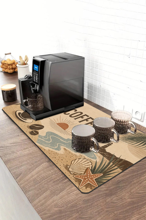 Barista Kahve Barı Matı 40x90cm Espresso Makinesi Çaycı Altlığı Sahil Kahvesi