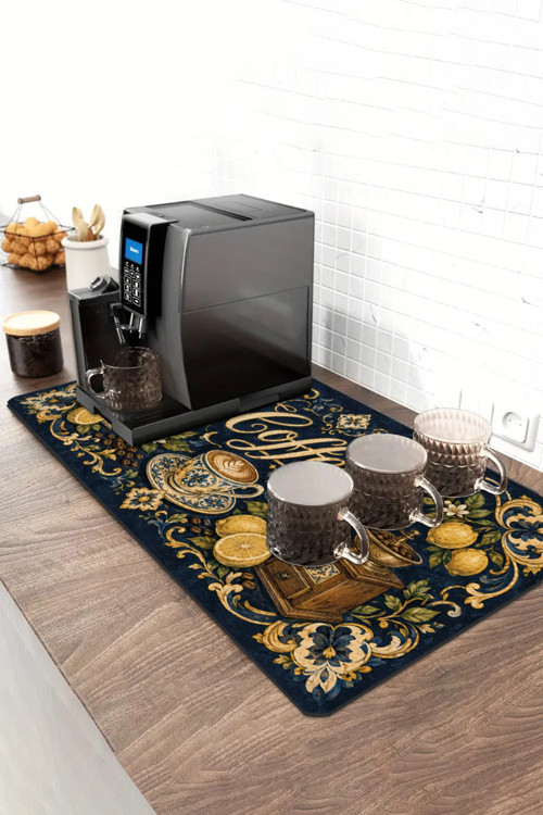 Barista Kahve Barı Matı 40x90cm Espresso Makinesi Çaycı Altlığı Limonlu Espresso