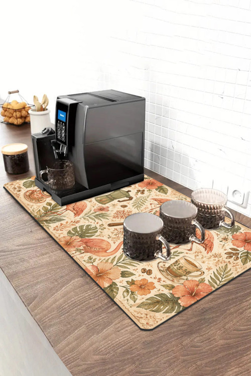 Barista Kahve Barı Matı 40x90cm Espresso Makinesi Çaycı Altlığı Flamingo Kahve Bahçesi