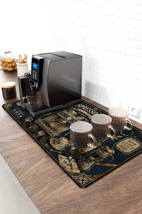 Barista Kahve Barı Matı 40x90cm Espresso Makinesi Çaycı Altlığı Vintage Espresso Bar