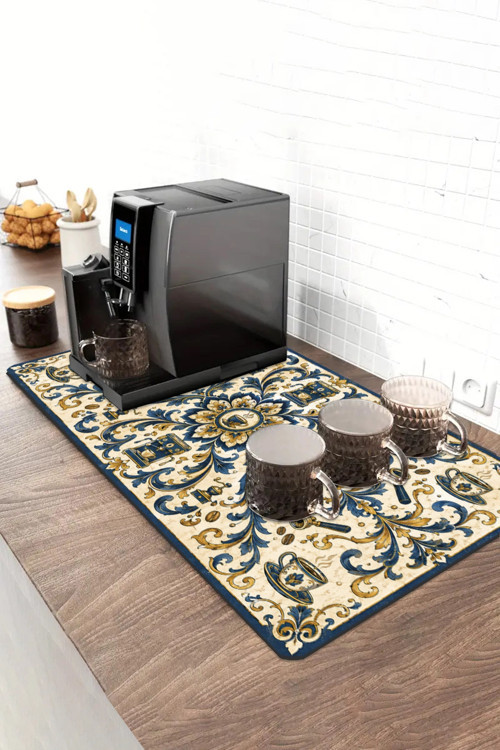 Barista Kahve Barı Matı 40x90cm Espresso Makinesi Çaycı Altlığı Coffee Majolica
