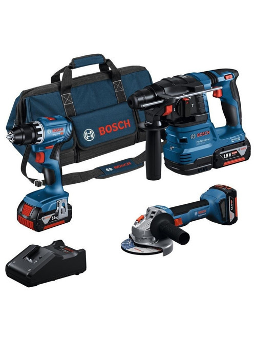 Professional Akülü Kombo Kit 3X18V 4.0AH GSR 18V-45 GWS 18V-8 GBH 18V-22 9 Parça Mavi