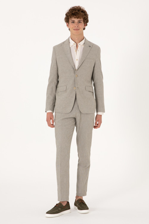 Erkek Slim Fit Su Yeşili Kanvas Pantolon 50300476-VR048