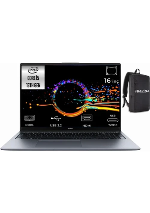 MateBook D16 i5-13420H 53014QHR -K03 16GB 2TB W11Pro 16" Dizüstü Bilgisayar