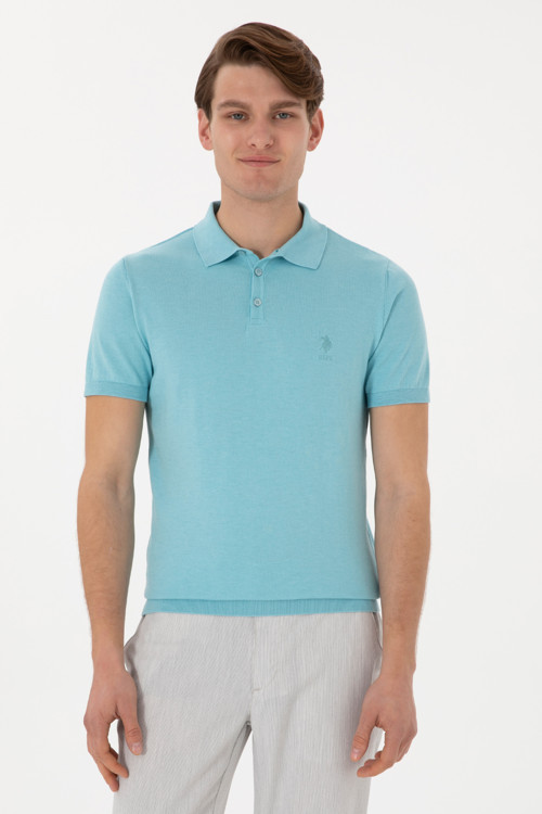 Erkek Slim Fit Polo Yaka Aqua Tişört 50299359-VR007