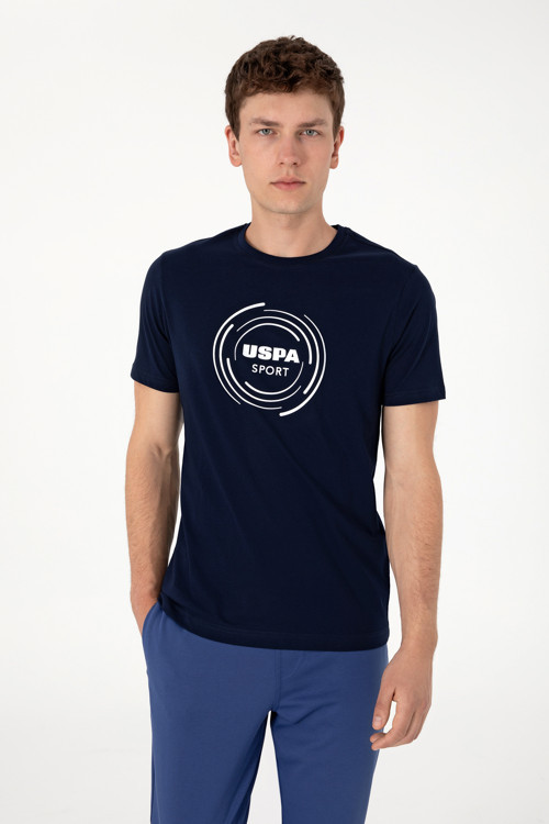 Erkek Regular Fit Bisiklet Yaka Lacivert Tişört 50300261-VR033