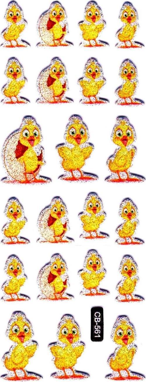 Sticker Kabartmalı Sticker Defter, Planlayıcı Etiket - (cb-561) 16x7 cm- Sevimli Civcivler