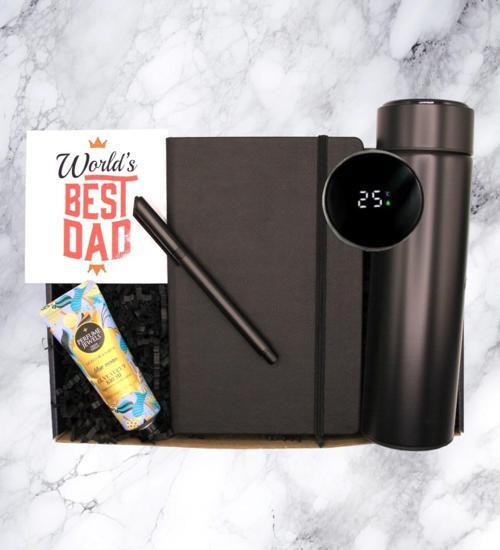BEST DAD HEDİYE SETİ - DERECELİ TERMOS & DEFTER & ROLLER KALEM & EL KREMİ