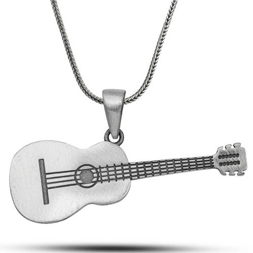 Gümüş Gitar Kolye