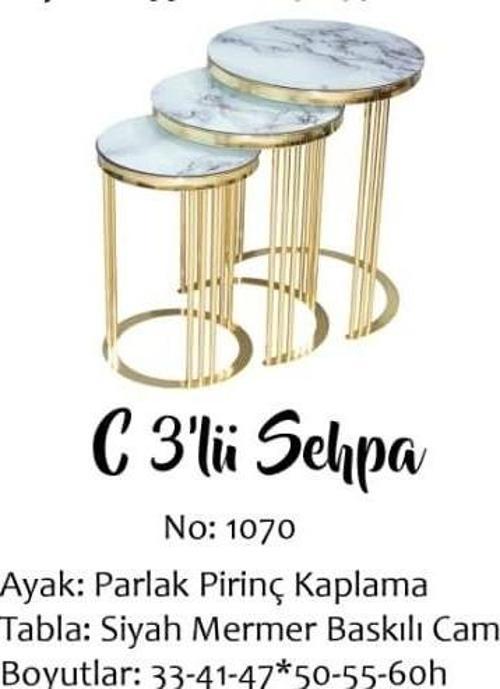 Brc zigon C 14061 model Beyaz Mermer TEMPER cam Metal GOLD Renk Kaplama El Yapım