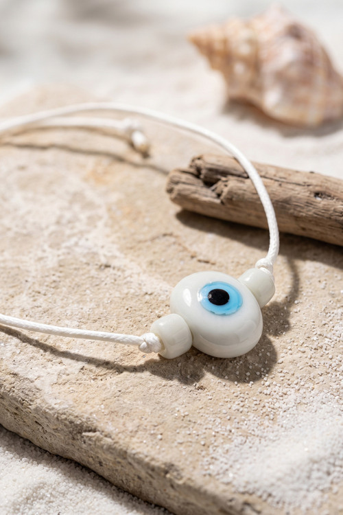 Handmade Bohem Beyaz Nazar Kolye - EBJ260822W46270