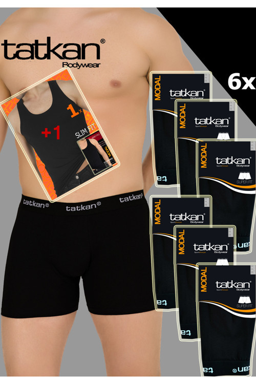 Tatkan - 6'lı - Penye Modal Erkek Boxershort