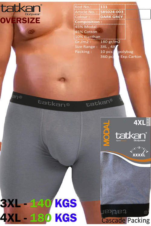 Tatkan - 4'lü - BATTAL - Penye Modal Erkek Boxershort