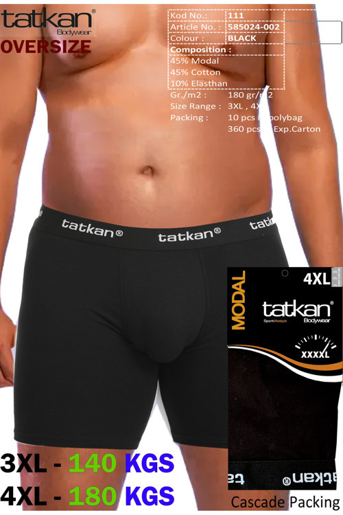Tatkan - 4'lü - BATTAL - Penye Modal Erkek Boxershort