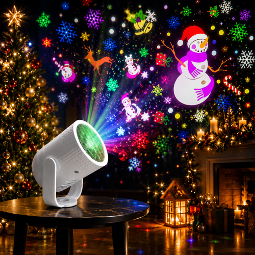YÜKSEK KALİTE MİNİ LED YILBAŞI NOEL PROJEKSİYON CİHAZI DEĞİŞEN DÖNEN NOEL FİGÜRLER YILBAŞI IŞIĞI