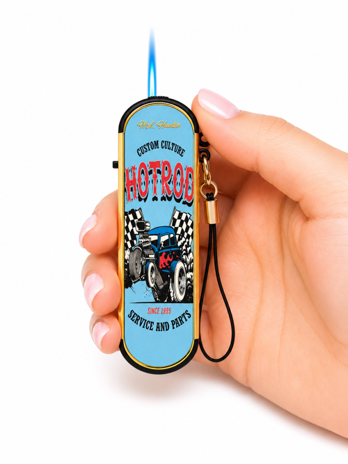 Vacation Tasarımlı Gaz Dolumlu Turbo Çakmak Bilek Askılı Pembe Retro Model