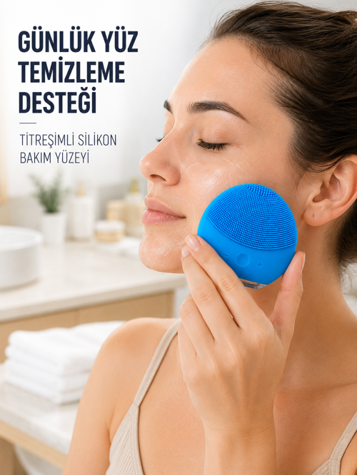 uygun Şarjlı Yüz Temizleme Cihazı Yumuşak Silikon Titreşimli Cilt Bakım Fırçası popüler