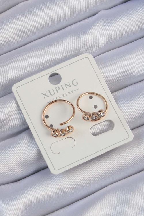 Xuping Rose Renk Zirkon Taşlı Su Yolu Küpe - Lisinya
