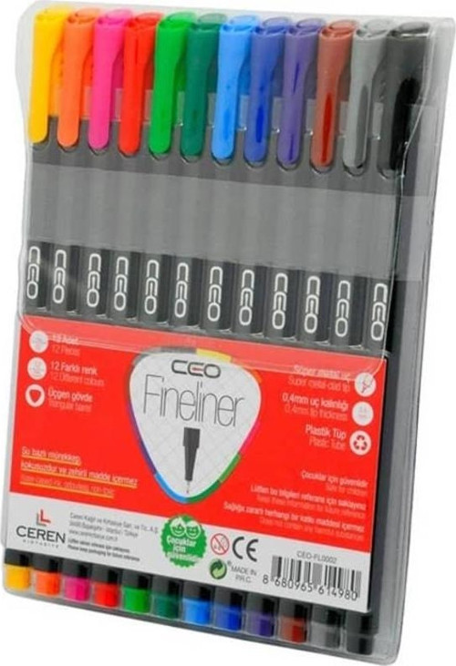 Fineliner Kalem 12 Renk