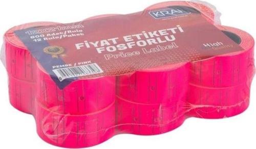 Fiyat Etiketi FOSFORLU PEMBE 12'li Paket