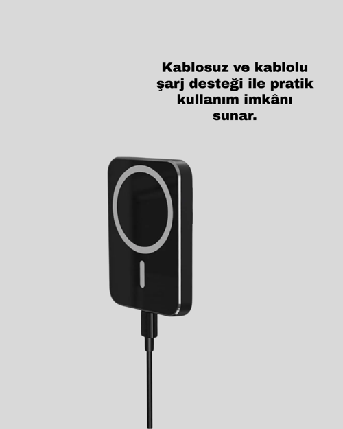 Şık Tasarımlı MagSafe Araç Telefon Tutucu Type-C Girişli - Lisinya 4