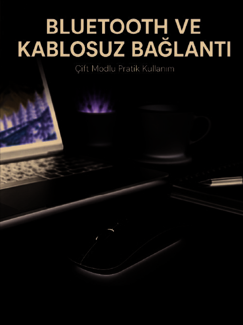 Bluetooth Kablosuz Wireless Mouse Şarjlı Sessiz Ergonomik 5000 DPI Fare - Lisinya