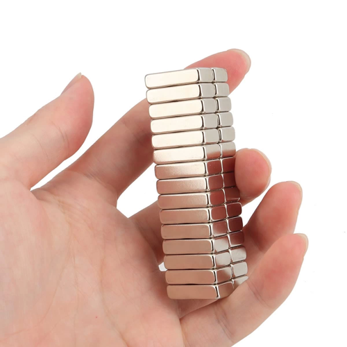 10 Adet 20x10x5 mm Neodyum Magnet N35 Güçlü Mıknatıs Köşeli ve Dayanıklı Nikel Kaplama ( Lisinya )